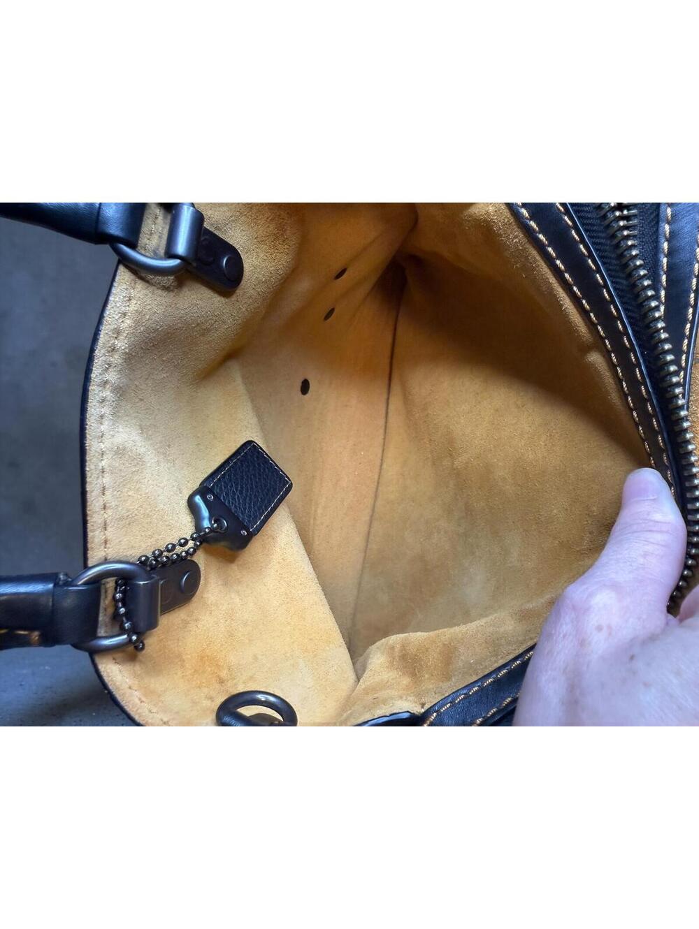 Coach Rogue 31 with Tea Rose Flowers, Glove-Tanned Leather Satchel Rare - Picture 12 of 15